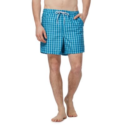 Light blue gingham check shorts